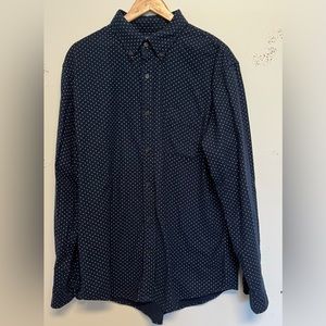 Lands End shirt 100%cotton navy blue color
